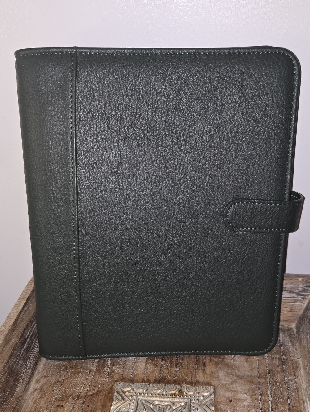 FranklinCovey Classic Leather Planner Binder Organizer 7-Ring Olive Green 81704
